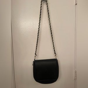 Vegan leather purse with gold strap